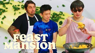 Joji and Rich Brian Get an Omelette Master Class from a French Chef  Feast Mansion [upl. by Kathlin]