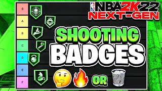 RANKING ALL THE SHOOTING BADGES IN TIERS ON NBA 2K22 NEXT GEN [upl. by Harahs]