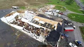 Mayfield KY Tornado  May 10 2016  3DR Solo Drone video by TJ McKinney [upl. by Eignat]