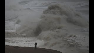 Heavy storm Ciarán  Koksijde beach 02112023 [upl. by Barbie287]