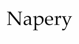 How to Pronounce Napery [upl. by Ettigirb]