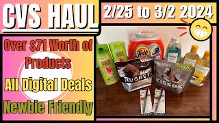 CVS Haul  22524 to 3224  71 Worth of Products  All Digital Deals  Includes Laundry Items [upl. by Yellas]