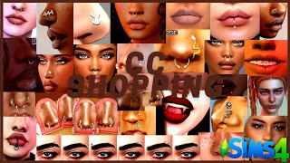 CC SHOPPING  FACIAL PIERCINGS  TONGUE PIERCING NOSE RINGS SEPTUMS CHEEK PIERCING ETC  SIMS 4 [upl. by Ettenan]