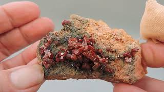 Vanadinite on matrix from Morocco – miniature [upl. by Latoniah]