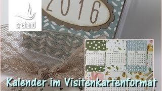 Kalender im Visitenkartenformat mit Designerpapier von Stampin Up [upl. by Possing]