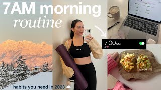 MY 7AM MORNING ROUTINE productive and healthy habits for 2023 [upl. by Vrablik265]