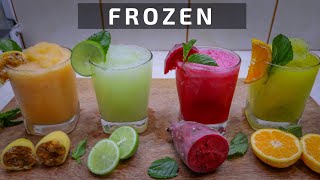 CÓMO PREPARAR FROZEN  4 RECETAS DE BEBIDAS DE FRUTAS  RECETA FÁCIL [upl. by Naeloj]