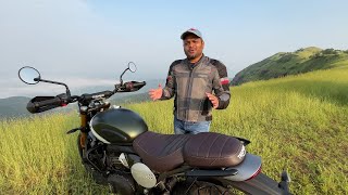 First Long Ride on TRIUMPH Scrambler 400 X [upl. by Tecla]