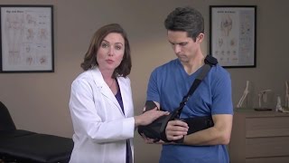 Breg ARC 20 Shoulder Brace Application Video [upl. by Esnofla730]