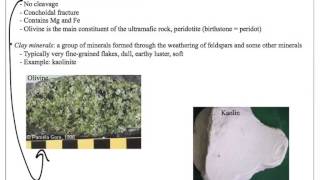 Historical Geology Minerals important rock forming minerals [upl. by Irwin]