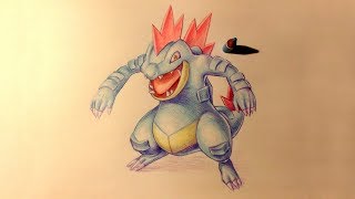 ASMR  Coloring with colored pencils  Feraligatr Request [upl. by Kruse316]