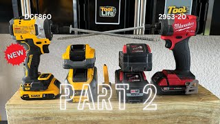 New Dewalt Dcf860 vs Milwaukee 2953 20 Impact vs 10quot Screw Part 2 dewaltmilwaukee construction [upl. by Assela]