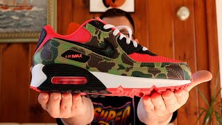 NIKE AIR MAX 90 quotREVERSE DUCK CAMOquot 2024 SNEAKER REVIEW  BUY UNDER RETAIL [upl. by Arakihc]