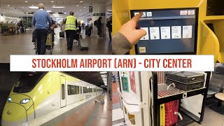 Stockholm Airport ARN to Stockholm City Center with Arlanda Express  FASTEST WAY TO THE CITY [upl. by Amleht]