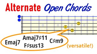 You Wont Find These on Chord Charts  Alternate Open Chords [upl. by Antonie]