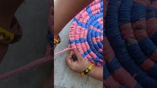 Shorts Doormat Making At HomeCarpetTable matpaydan banane ka tarika [upl. by Sofko]