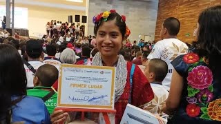 Estudiante triqui de Copala campeona nacional en poesia realizado en Aguascalientes [upl. by Cirederf]