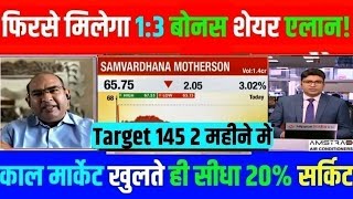 samvardhana motherson share latest news  motherson sumi share target  motherson stock analysis [upl. by Oiredised]