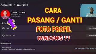 CARA PASANG FOTO PROFIL LAPTOP WINDOWS 112024 [upl. by Nede]