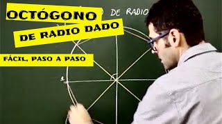 Geometría plana polígonos dibujar un octógono de radio dado [upl. by Mord]