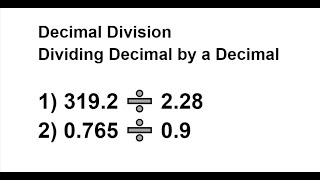 How to Divide Decimal Numbers  Dividing Decimal by a Decimal  Decimal Division [upl. by Ilesara]