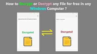 How to Encrypt or Decrypt any File for free in any Windows Computer [upl. by Amanda]