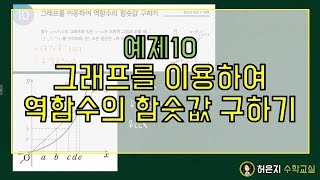 함수6역함수의 그래프예제10그래프를 이용하여 역함수의 함숫값 구하기 [upl. by Eissel674]