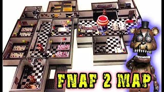 FNAF 2 Complete Mcfarlane Toys Game Map Playset  Five Nights at Freddys 14 Sets Freddy Fazbears [upl. by Nilahs223]