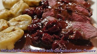 271 Hirschrücken mit KirschSchokoladenSauce und RöstzwiebelGnocchi  Klassiker der Wildküche [upl. by Reich195]