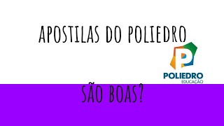 APOSTILAS DO POLIEDRO  SÃO BOAS [upl. by Yerffe]