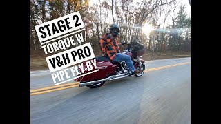 Harley Davidson Road Glide 107 Stage 2 Vance amp Hines Cold Start and FlyBy [upl. by Cicero]