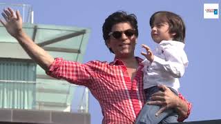 Shahrukh Khan 53rd Birthday Video with Abram Khan At Mannat  SRK Birthday 2018 Celebrations [upl. by Rebmak]