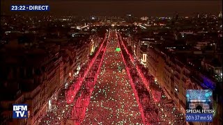 Un premier spectacle introduisant les festivités du Nouvel An débute sur les ChampsElysées [upl. by Ahsir]