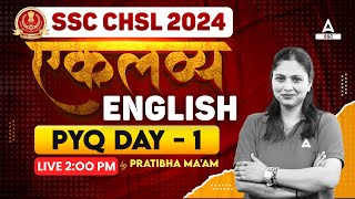 SSC CHSL 2024  SSC CHSL English Classes by Pratibha Mam  CHSL English Previous Year Paper 1 [upl. by Ahsekam906]