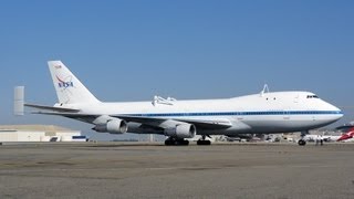 NASA Boeing 747123 N905NA Final Takeoff From Los Angeles [upl. by Gnouhc]