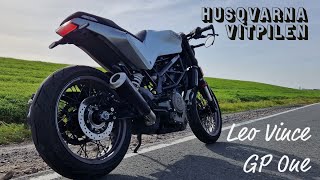 Husqvarna Vitpilen 401 Leo Vince GP One Auspuff Exhaust Vergleich DB Serie mit und ohne DB Killer [upl. by Pravit]