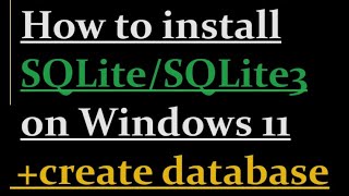 How to install sqlite3 on windows 11 [upl. by Attenev961]