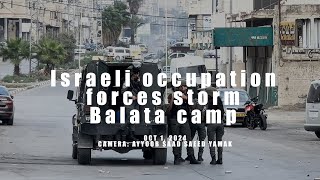 Israeli occupation forces storm Balata camp near Nablus West Bank of Palestine [upl. by Adnohsad]