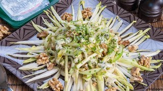 Belgian Endive Apple Walnut Roquefort Cheese Salad [upl. by Ardeha]