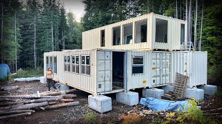 SHIPPING CONTAINER HOME  WINDOWS IN  EXPENSIVE SMOKED SALMON amp WOOD I Make It FOR FREE  Ep175 [upl. by Raffaj772]