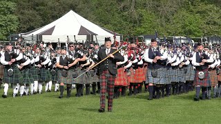 Scotland the Brave by massed Pipe Bands for finale 2023 North of Scotland Championship at Banchory [upl. by Sirraj580]