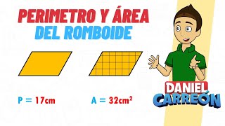 PERIMETRO Y AREA DEL ROMBOIDE Super facil  Para principiantes [upl. by Nurse796]