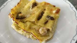 Come fare le LASAGNE AL FORNO Pasta secca ASPARAGI GAMBERETTI BESCIAMELLA SENZA BURRO Ricetta Facile [upl. by Aguie]