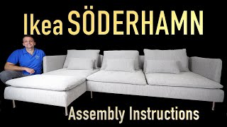 Ikea SÖDERHAMN 4 seat sofa with chaise longue Assembly instructions [upl. by Eleni]