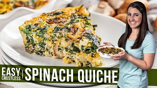 Easy Crustless Spinach Quiche [upl. by Selmner332]