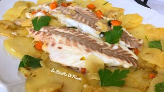 SPIGOLA BRANZINO CON LE PATATE IN PADELLA  Senza Forno  RICETTA FACILE E MOLTO GUSTOSA [upl. by Indyc]