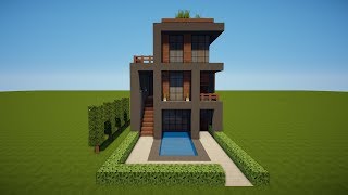 MINECRAFT MODERNES HAUS mit POOL bauen TUTORIAL HAUS 151 [upl. by Bilicki811]