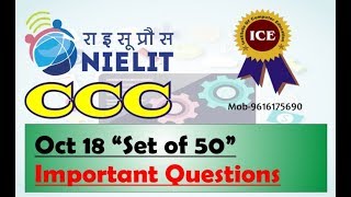 CCC oct18 Set of 50 Important Questions [upl. by Ileana]