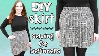 How to Make a Skirt for Beginners with Any Fabric  Easy Sewing Projects for Beginners  DIY Skirt [upl. by Kimmi]