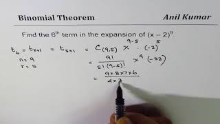 Find 6th term for Binomial Expansion with Negative Number [upl. by Asilram944]